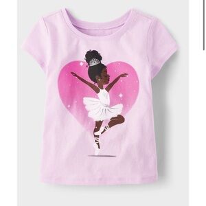 ☃️$5☃️ The Children’s Place Pink Ballerina Graphic Short Sleeve Tee